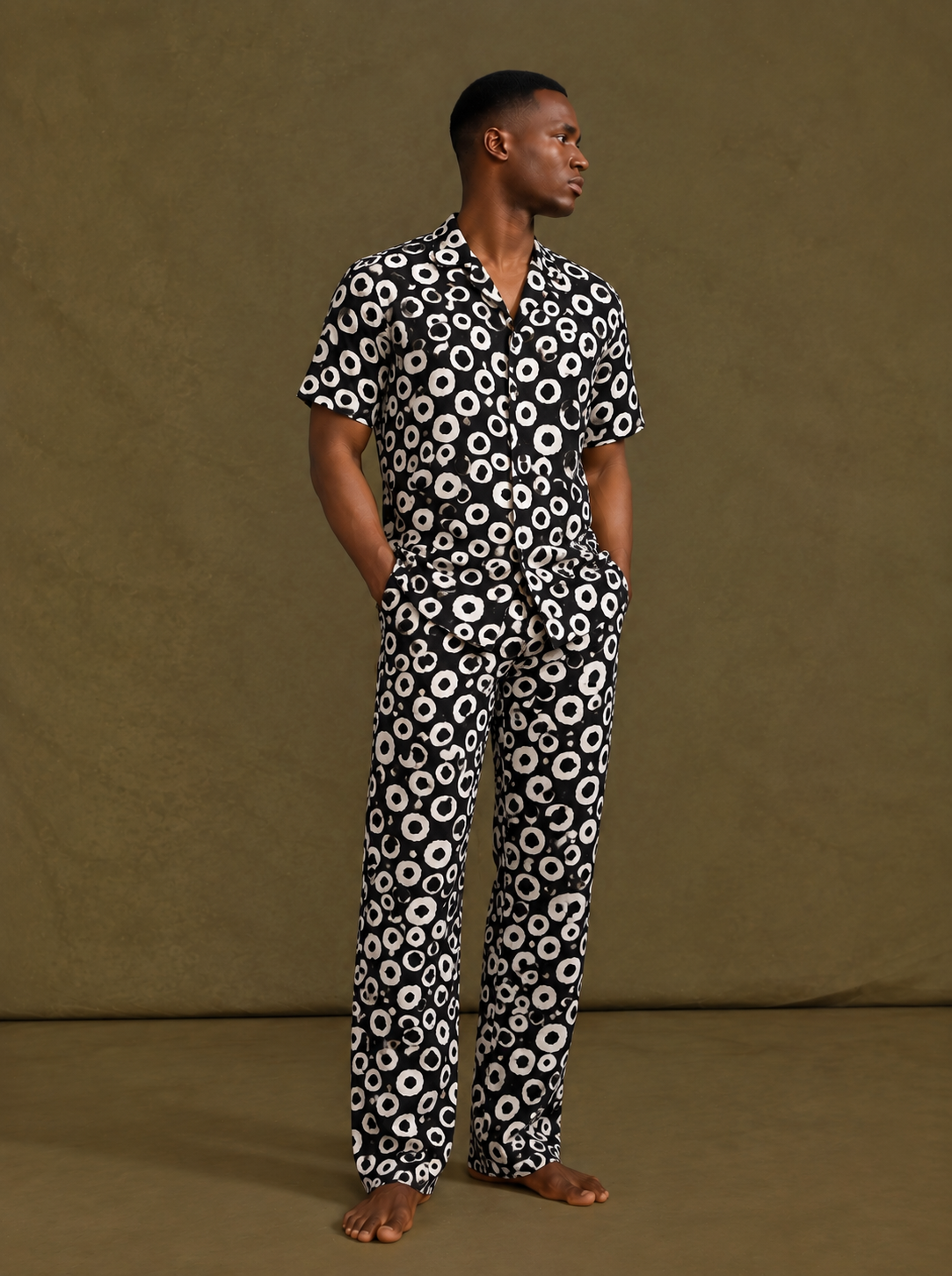 Men's Ankara Mix and Match Short Sleeve Trouser Set