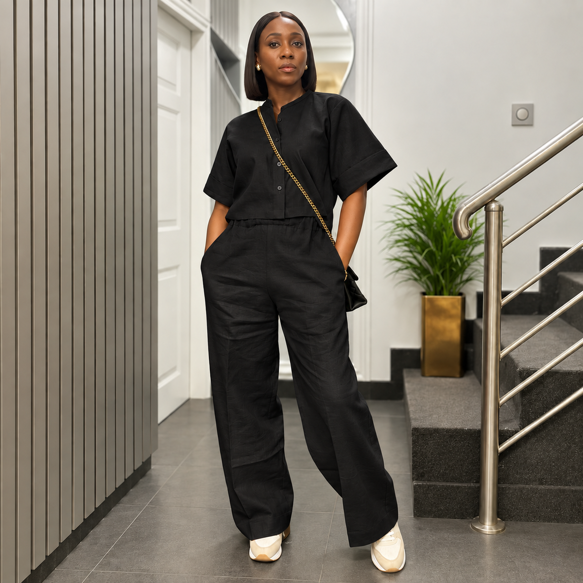 Tostos Long Linen Trouser Set
