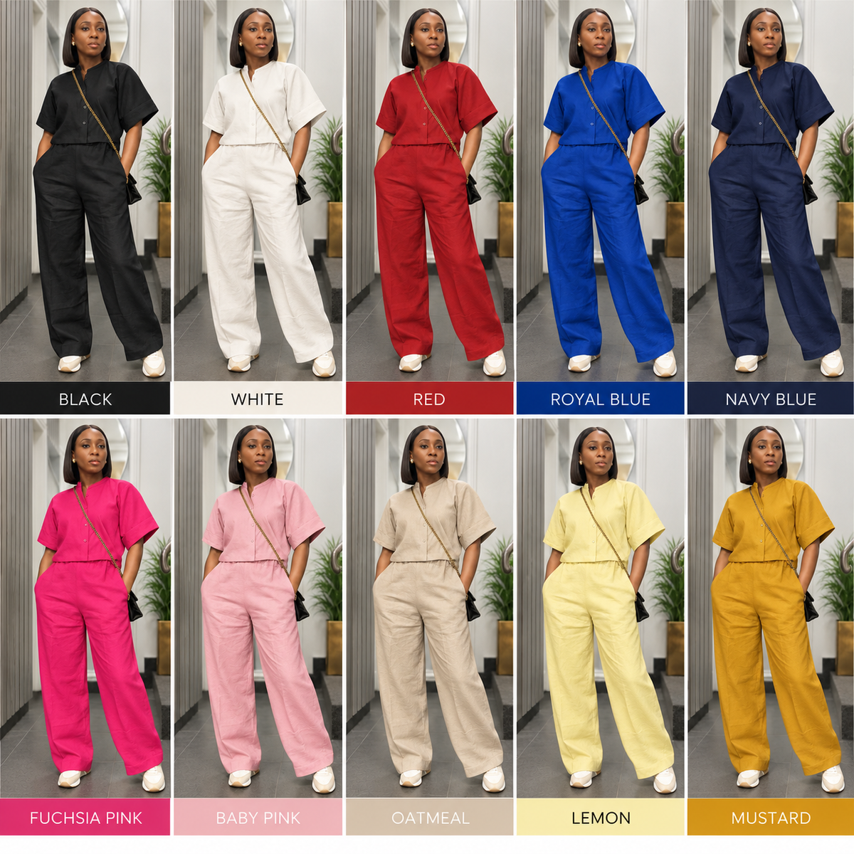 Tostos Long Linen Trouser Set