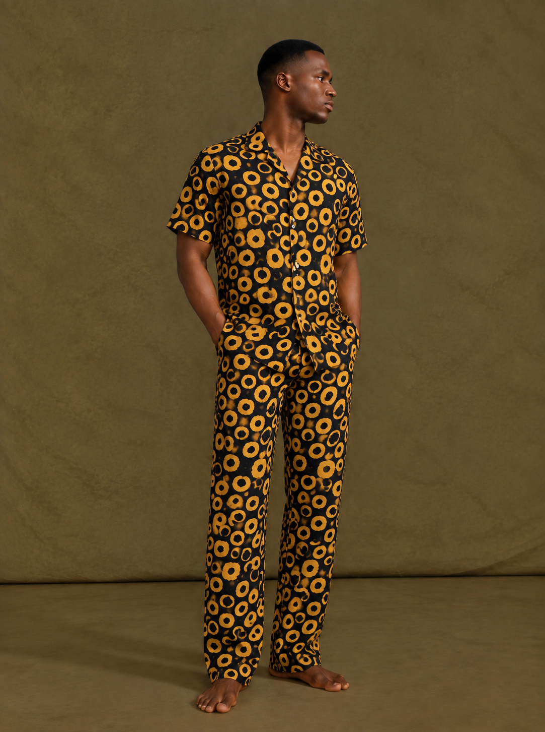 Men's Ankara Mix and Match Short Sleeve Trouser Set