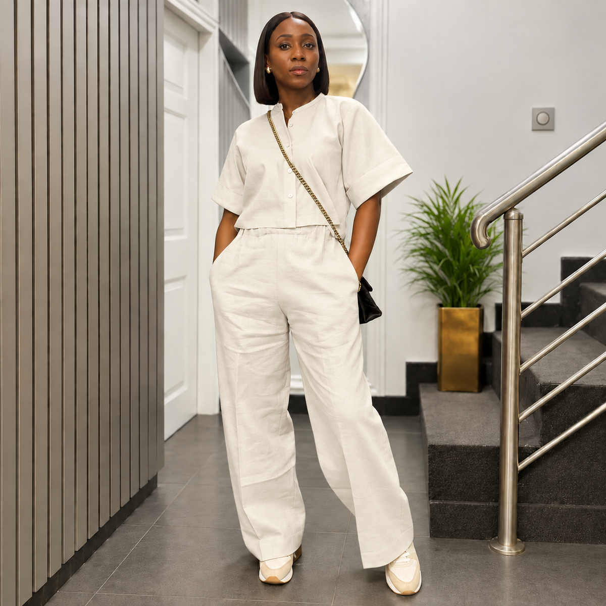 Tostos Long Linen Trouser Set