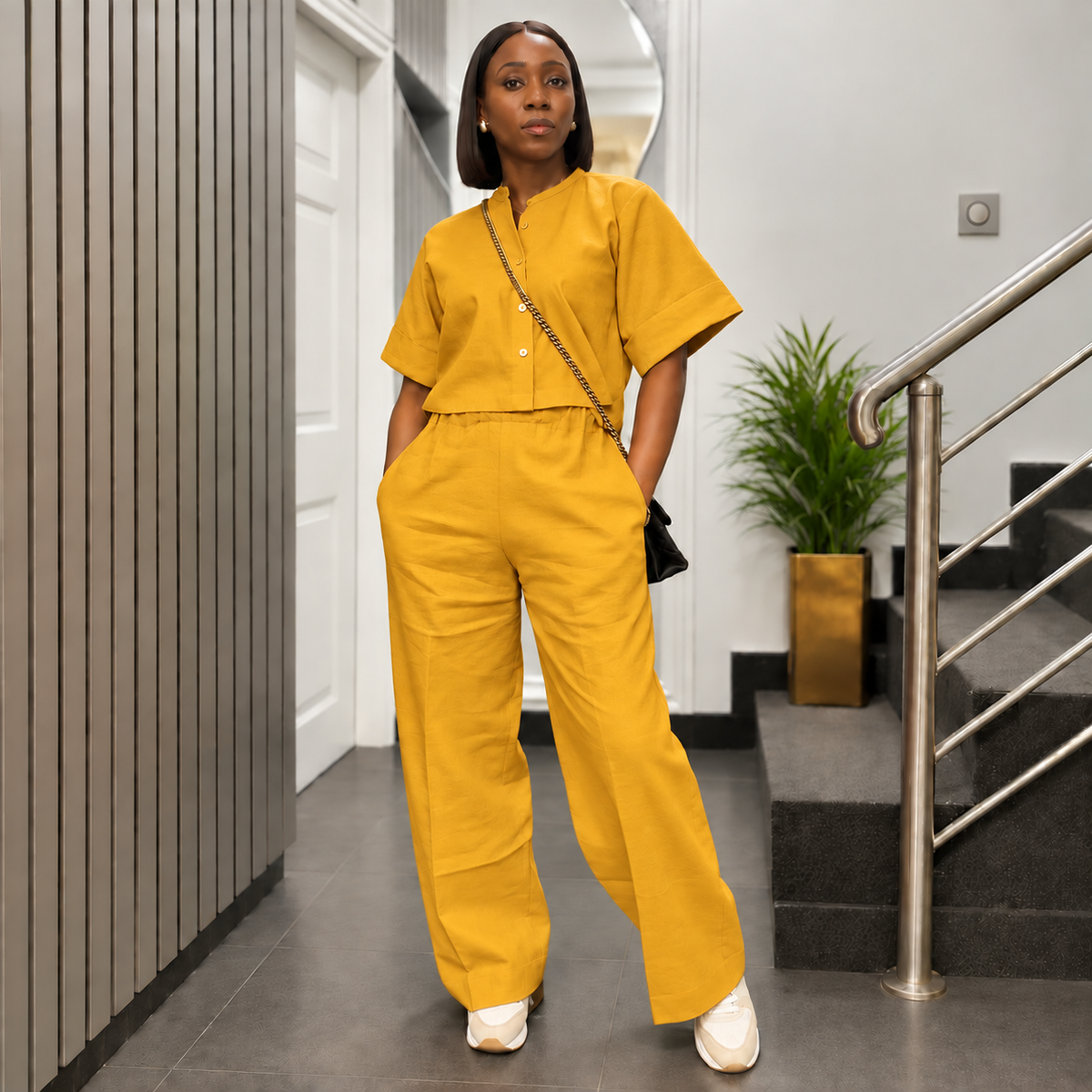 Tostos Long Linen Trouser Set