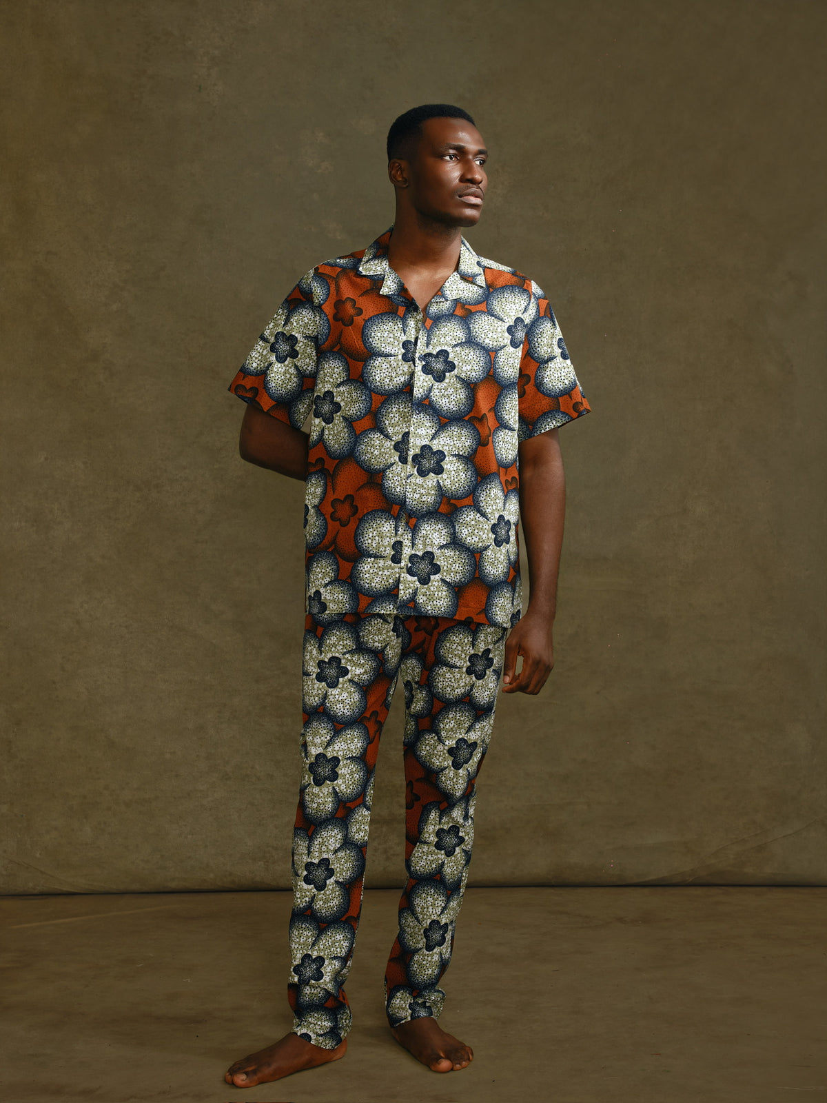 Men's Block Ankara Short Sleeve Trouser set